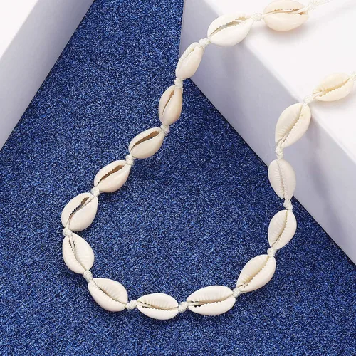 Miniatura 8 de CENAPOG Gargantilla de concha de Cowrie para mujer, collar de concha de Puka, collar de conchas marinas, joyería hawaiana de playa, Concha, concha