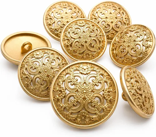 Miniatura 17 de Milisten 30 botones planos redondos de metal, abrigos, chaquetas, camisas, trajes, pantalones botones para costura artesanal (plata, 0.98 pulgadas)