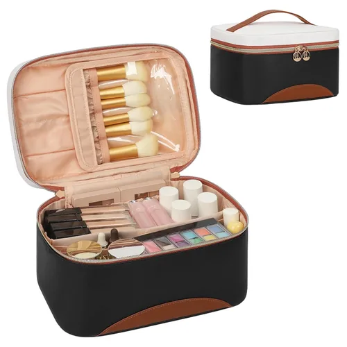 Miniatura 8 de OCHEAL Makeup Bag,Large Capacity Travel Makeup Bag,Waterproof Cosmetic Organizer Case with Brush Holder Portable Make Up Bag for Women,Toiletry Bag