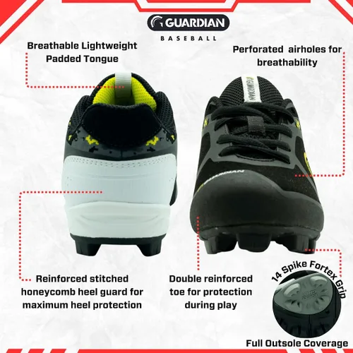 Miniatura 2 de Guardian Baseball Tacos de béisbol para niños y niñas, talla 12 para niños pequeños a 7 niños grandes