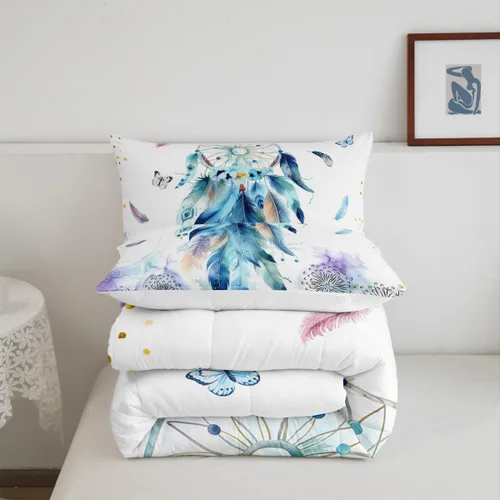 Miniatura 6 de Castle Fairy Rose Lipstick Bedding Set Elegant Quilted Comforter Set Twin Size,Women Cosmetic Duvet Insert with 1 Pillow Sham for Kids Boys Girls