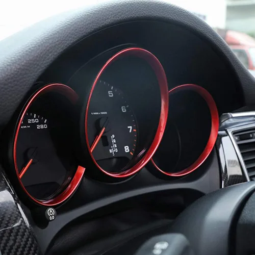 Miniatura 7 de 3 unids rojo tablero borde decoración adorno anillo para 2014 en adelante Porsche Macan