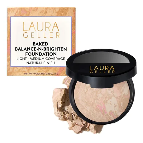 LAURA GELLER NEW YORK - Polvo corrector de color galardonado Baked Balance-n-Brighten - Porcelana - Cobertura ligera a media - Acabado natural