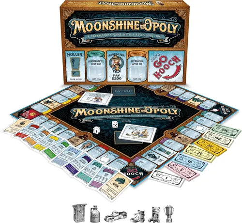 Miniatura 2 de Late for The Sky Moonshine-OPOLY - Juego de mesa para adultos, juego de comercio de propiedades para fiestas, 2-6 jugadores, tema de bebida Opoly