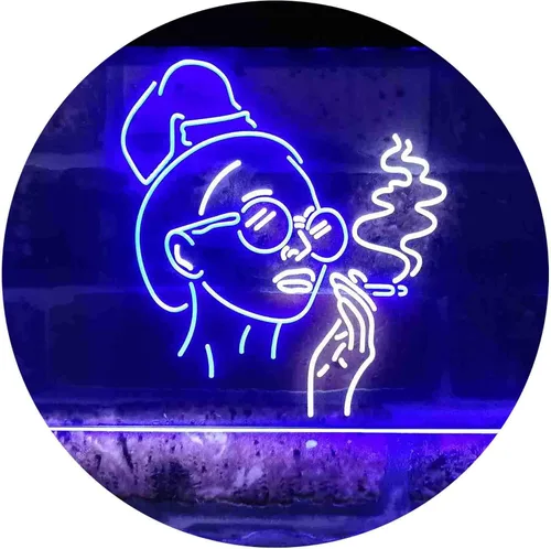 Miniatura 9 de ADVPRO Señal de neón LED de doble color rojo y azul para fumar mujer mala perra cueva cobertizo cueva st6s43-i3869-rb