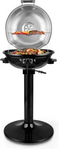 Miniatura 13 de Techwood - Parrilla eléctrica para barbacoa de 15 porciones para interiores y exteriores, diseño de doble capa, parrilla portátil extraíble de 1600W