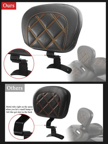 Miniatura 4 de FOVPLUE Respaldo de piloto, kit de almohadilla ajustable para respaldo del conductor para Harley Touring CVO Road Glide Road King Electra Glide