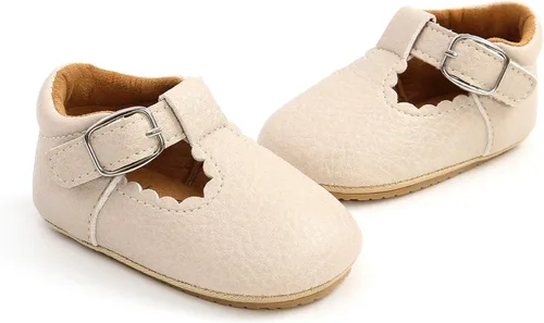 Miniatura 4 de SOFMUO Zapatos deportivos de cuero con cordones para bebés, niños y niñas, suela de goma suave, mocasines Oxford para recién nacidos