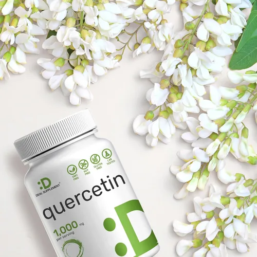 Miniatura 6 de Quercetina 1,000 mg por porción, 300 cápsulas – Suplementos saludables de apoyo inmunológico, alto contenido de flavonoides biodisponibles
