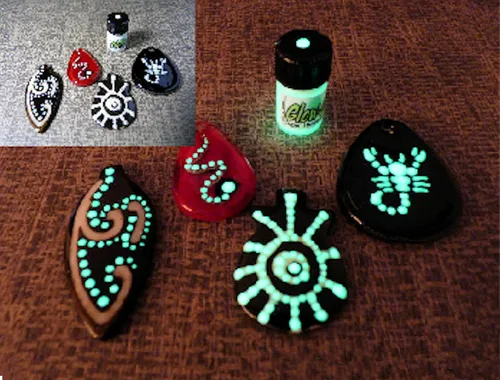 Miniatura 5 de Color verde brillante y brillo verde, pintura de vistas nocturnas de pistola. Vial de tamaño económico de 0.3 fl oz. Luminiscencia concentrada