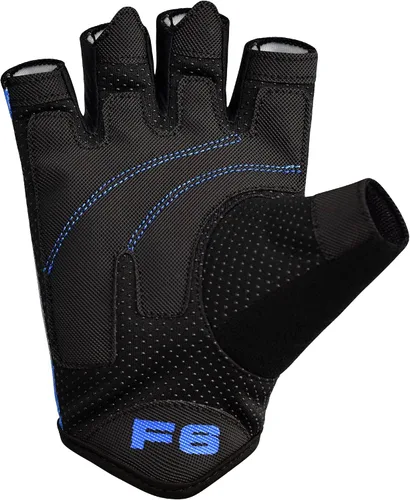 Miniatura 8 de RDX Guantes de levantamiento de pesas para gimnasio, entrenamiento de fitness, palma acolchada antideslizante, equipo de entrenamiento de fuerza Azul