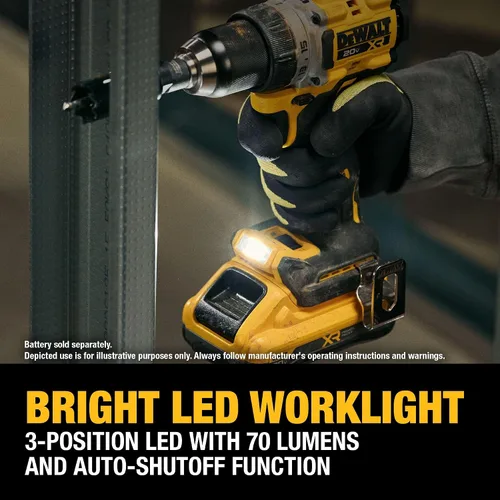 Miniatura 7 de DEWALT Taladro/destornillador inalámbrico de 1/2 pulgada sin escobillas MAX XR de 20 V (solo herramienta) (DCD801B)