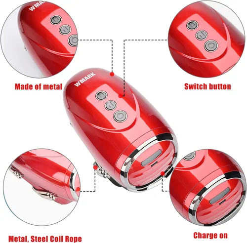 Miniatura 5 de Masajeador de peluquería especializado/masajeador de mano inalámbrico, carga USB para cuello, piernas, mano/cara, 2 nodos de masaje de 2600 AMH Rojo