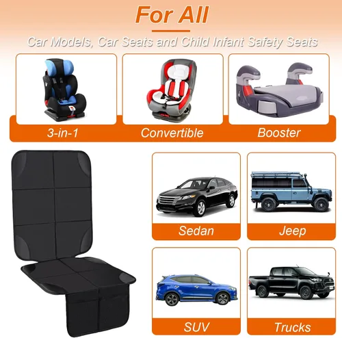 Miniatura 6 de Husfunov - Protector de asiento de auto, paquete de 2 unidades de almohadilla para asiento de auto, con el acolchado más grueso y respaldo