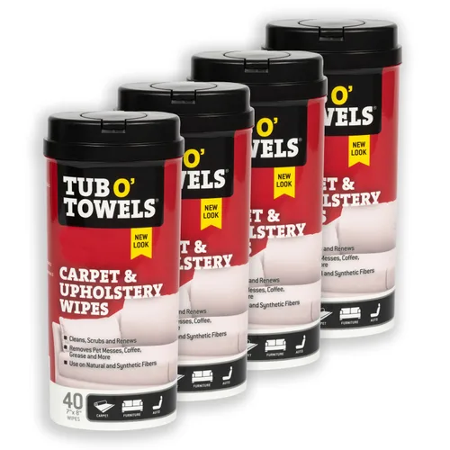 Miniatura 7 de Tub O' Towels Toallitas de limpieza para alfombras, alfombras y tapicería, removedor de manchas extra fuerte, poder de lucha contra los olores