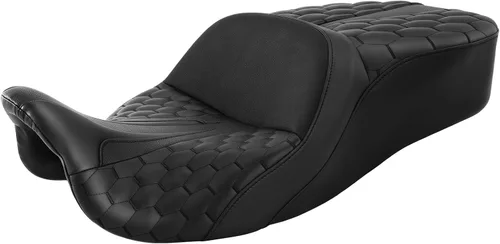 Miniatura 10 de C.C. RIDER Asiento de conductor, piloto y pasajero de una pieza con diamante, asiento de 2 plazas para Harley Touring Road King FLHR, Street Glide