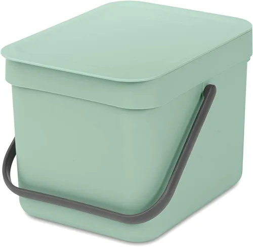 Miniatura 22 de Brabantia Sort & Go Cubo de Reciclaje 3.2 Galones (Verde Jade) Cubo de Basura de Plástico Eficiente en Espacio con Asa, Tapa Removible y Que