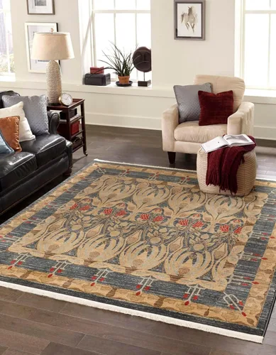 Miniatura 22 de Unique Loom Edinburgh Collection - Alfombra rectangular (2 pies x 3 pies 1 pulgada, rectangular, azul marino/bronceado)