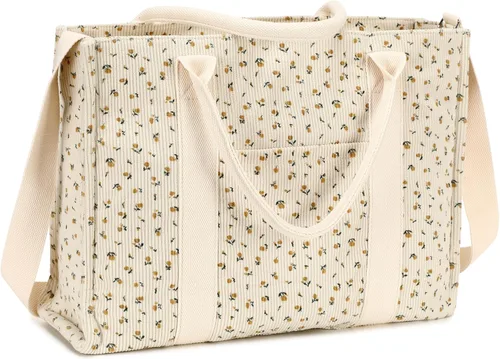 Miniatura 19 de Bolsa de mano para computadora portátil para mujer, bolsa de lona de 15.6 pulgadas, bolso de hombro para computadora, bolso de mensajero, bolso