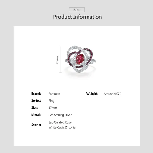 Miniatura 4 de Santuzza Anillo de plata de ley con piedras preciosas para mujer
