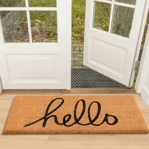 Miniatura 36 de LuxUrux Alfombra de Fibra de Coco de Bienvenida - Respaldo Extra Resistente, 17'' x 30'' Alfombra Natural para Puerta - Fácil de Limpiar, Hermoso