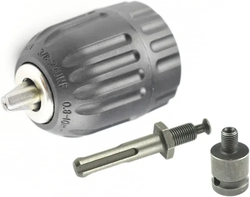 CHANCS 3/8-24UNF - Adaptador de taladro sin llave de 0.031 in-0.394 in, convertidor SDS martillo eléctrico, vástago redondo, adaptador cuadrado de