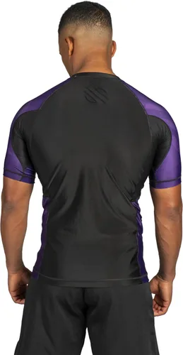 Miniatura 7 de Sanabul Esencial manga corta Rash Guard MMA BJJ Wrestling Grappling Jiu Jitsu Púrpura