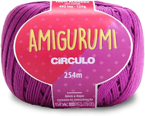 Miniatura 9 de Circulo Amigurumi Yarn, 100% Algodón Virgen Brasileño Mercerizado para Crochet y Tejido, Soft Art - Hilo de Peso Deportivo, 4.4 oz, 278 yardas