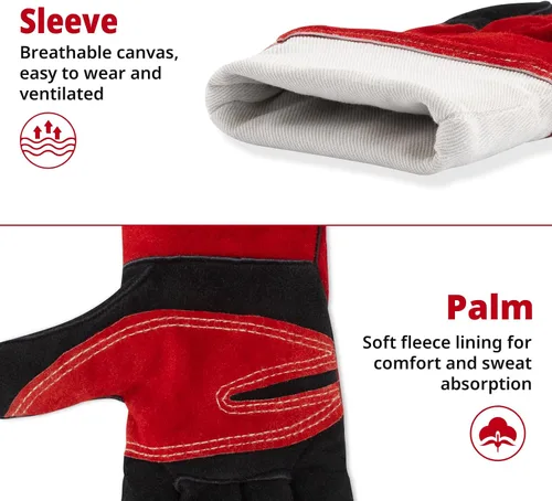 Miniatura 8 de vclpower Guantes de manipulación de animales, talla M, aptos para mujeres y manos pequeñas, a prueba de mordeduras, doble acolchado reforzado