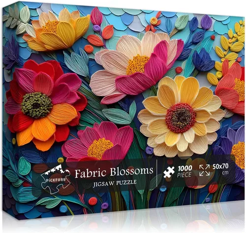 Rompecabezas de flores coloridas para adultos, rompecabezas floral de plantas rellenas, arte de tela, rompecabezas de jardín de flores de primavera,