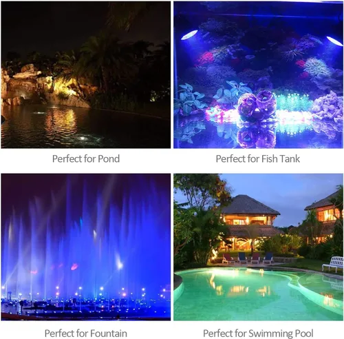Miniatura 6 de Luces de estanque Luz de fuente subacuática 3.5W Cambio de color Foco sumergible con 36 bombillas LED Luz subacuática impermeable IP68 Luz de set of