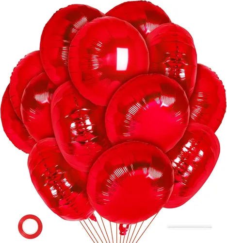 Miniatura 9 de 20 globos redondos negros, globos redondos de aluminio de 18 pulgadas, globos redondos gigantes de helio de Mylar para fiestas de cumpleaños, baby
