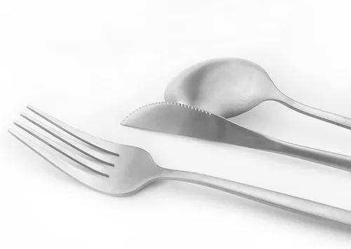 Miniatura 29 de Juego de 6 tenedores de postre de acero inoxidable de 3 dientes, juego de tenedores para frutas y tartas, 5.31 pulgadas, color plateado