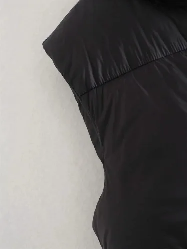 Miniatura 6 de HOULENGS Chaleco acolchado para mujer, ligero, sin mangas, cálido, para invierno, con cuello alto
