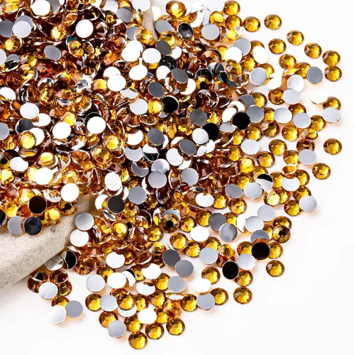Miniatura 79 de Diamantes de imitación AB verdes a granel, 5000 piezas de diamantes de imitación de fondo plano redondos de gelatina AB sin fijación térmica, gemas