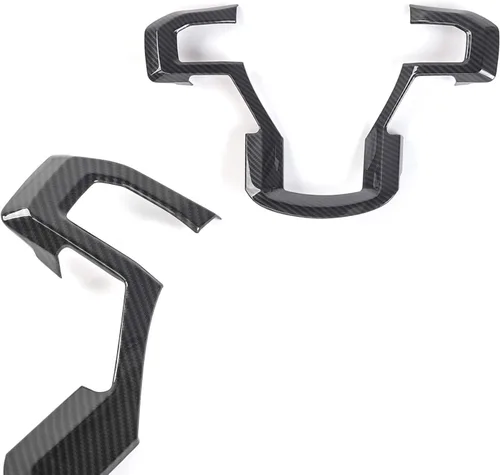 Miniatura 4 de Keptrim Funda para volante de fibra de carbono ABS F-150 para Ford F150 2015 2016 2017 2018 2019 2020 Ford F150, para 2017-2022 F250 F350, para Ford
