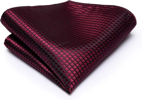 Miniatura 106 de Hi-Tie Corbata clásica de cachemira para hombre con pañuelo y gemelos a cuadros
