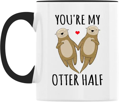 Miniatura 2 de Taza de media taza con texto en inglés "You're My Otter", divertida taza de café para pareja, taza de aniversario para marido de esposa, 11 onzas