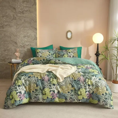 Miniatura 15 de MKXI Juego de funda de edredón tamaño Queen con diseño floral dorado, muselina con textura, estilo granja, flores amarillas, jacquard, funda