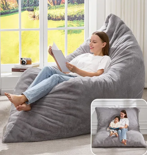 Miniatura 31 de Hobestluk Silla Puf 3 en 1, Sillas Puf Gigantes para Adultos con Cubierta de Burbujas, Cojín de Suelo Convertible con Cubierta Lavable a Máquina