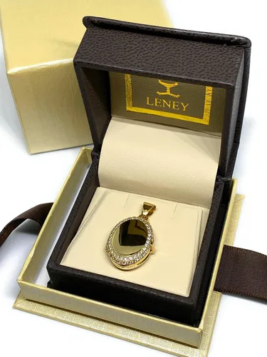 Miniatura 4 de Leney Medallón Medallón Medallón de Oro de 18k Enjoyado con Circonitas, Zirconia cúbica, Circonia cúbica
