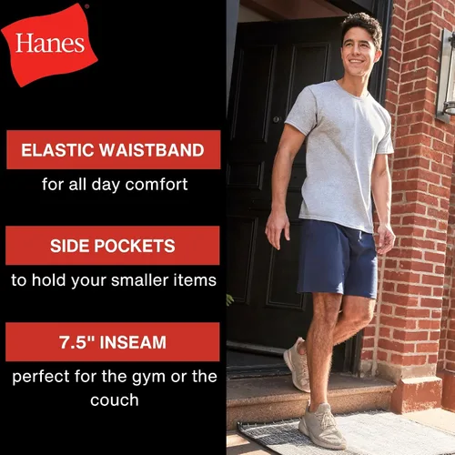 Miniatura 4 de Hanes - Pantalón corto de jersey con bolsillo para hombre