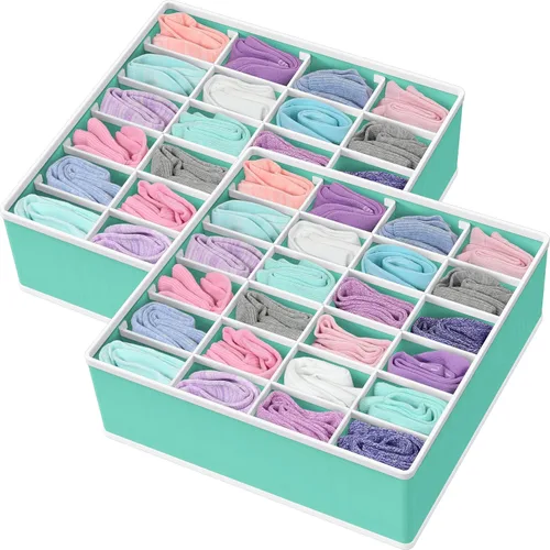 Miniatura 6 de Simple Houseware Organizador de Cajón de Calcetines para Cómoda/Armario/Dormitorio, Paquete de 3, Negro