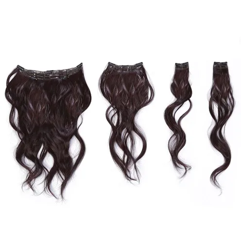 Miniatura 3 de HairDo - Extensiones onduladas de 22 pulgadas, color R2 EBONY, 4 piezas de cabello sintético con clip, resistentes al calor, pelo fino, rizado