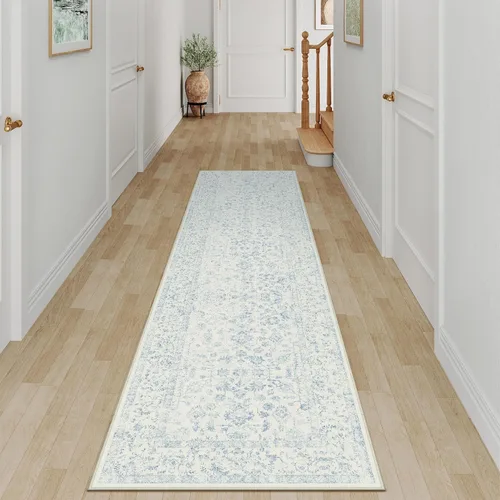 Miniatura 59 de PureCozy Alfombra de área beige de 2 x 3 pulgadas, lavable, vintage, pequeña, para entrada, cocina, suave, retro, floral, de pelo bajo, tapete