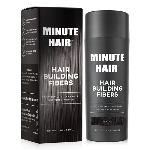 Botella de tamaño grande de 0.97 oz llena de fibras Minute Hair Fibers. Fibras de construcción de cabello de alta calidad. Gran cantidad de fibras