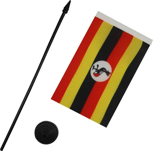Miniatura 20 de AZ FLAG Sierra Leone Bandera de mesa 5'' x 8'' - Bandera de escritorio de Sierra Leona 21 x 14 cm - Bastón y base de plástico negro