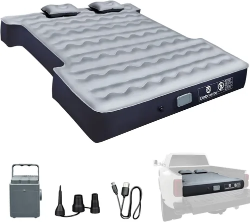Miniatura 21 de Colchón de aire Umbrauto para camas de camión cortas de tamaño completo de 5.5-5.8 pies, colchón de aire inflable para tienda de camión con bomba