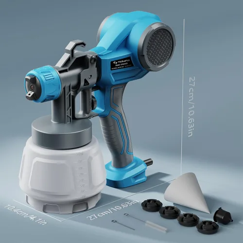 Miniatura 6 de Tilswall - Pulverizador de pintura, pistola de pintura en aerosol ligera con contenedor de 1000ml, pistola de pulverización eléctrica de alta