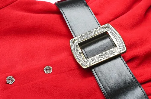 Miniatura 5 de Lilax Vestido rojo con capucha y cinturón navideño para niñas pequeñas, Rojo